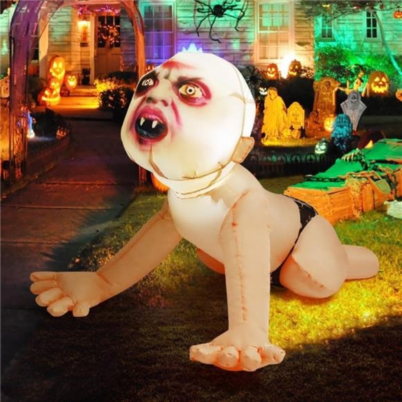4 FT Halloween Inflatable Zombie Baby Outdoor Decoration Blow Up Yard